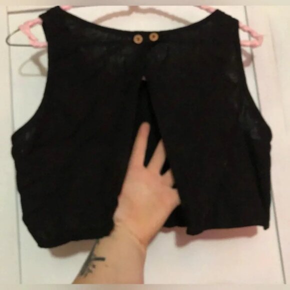 💠 SHEIN | Cropped Open Back Top - Picture 3 of 4